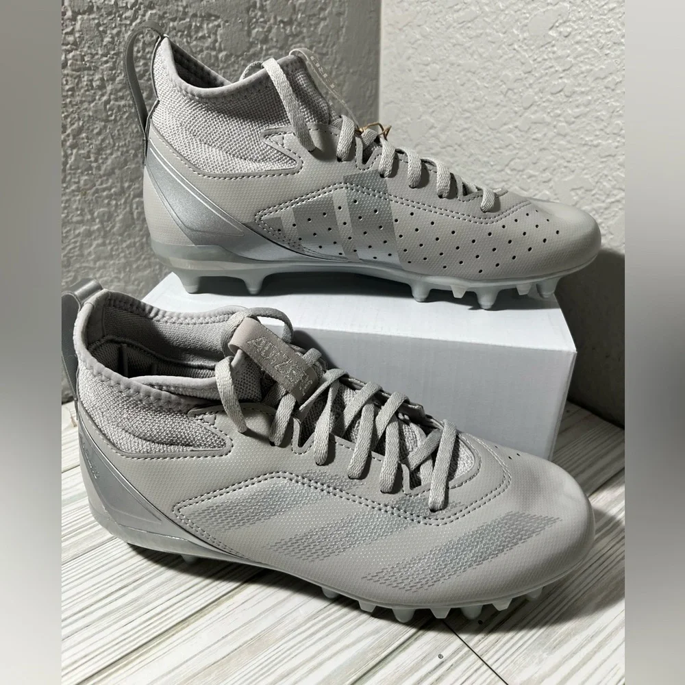 Adidas Adizero Impact.2‎ Men’s Football molded Cleats IF2526  Size 5 Silver grey